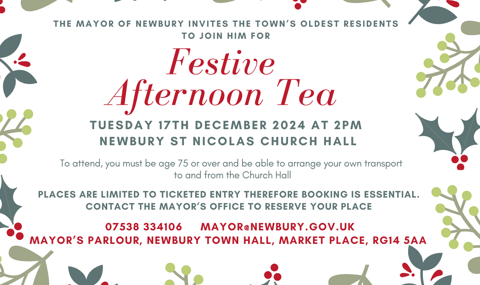 Festive Afternoon Tea Invitation 2024