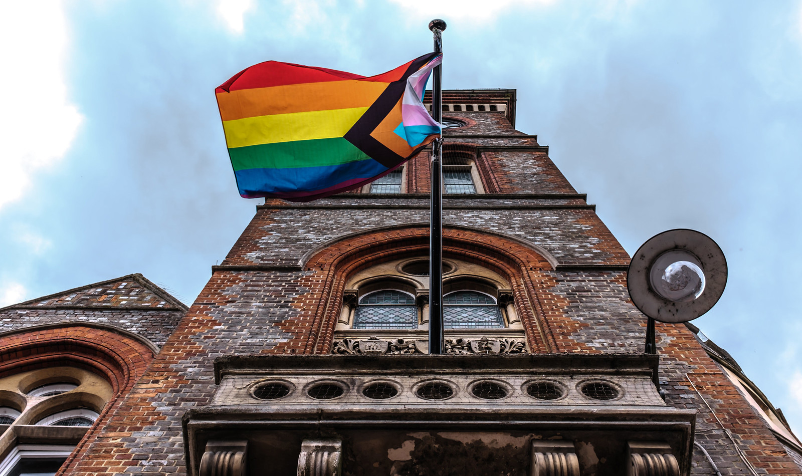 Pride Flag Flying From Town Hall