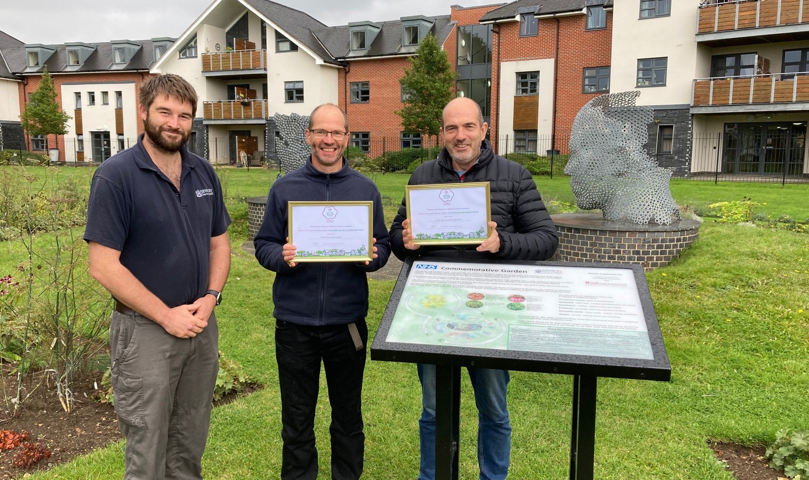 James Heasman, Cllr Martin Colston, Cllr Jon Gate At Old Hospital Green With Awards