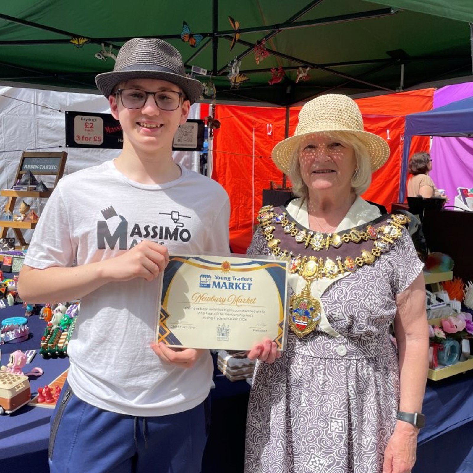 Massimo Makes With The Mayor Of Newbury