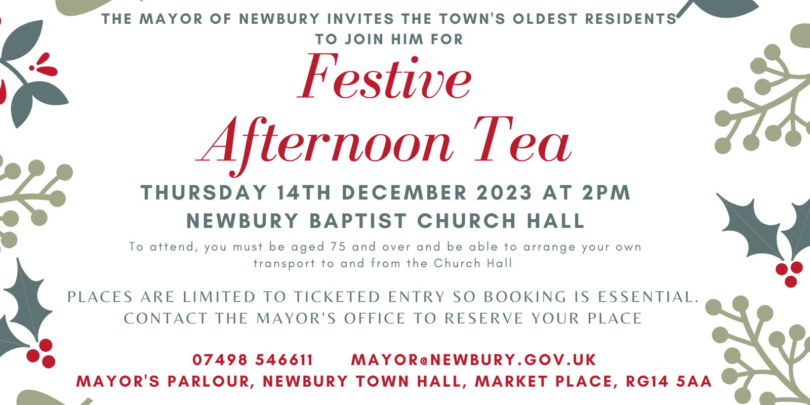 Festive Afternoon Tea Poster With Amends 16.10.23