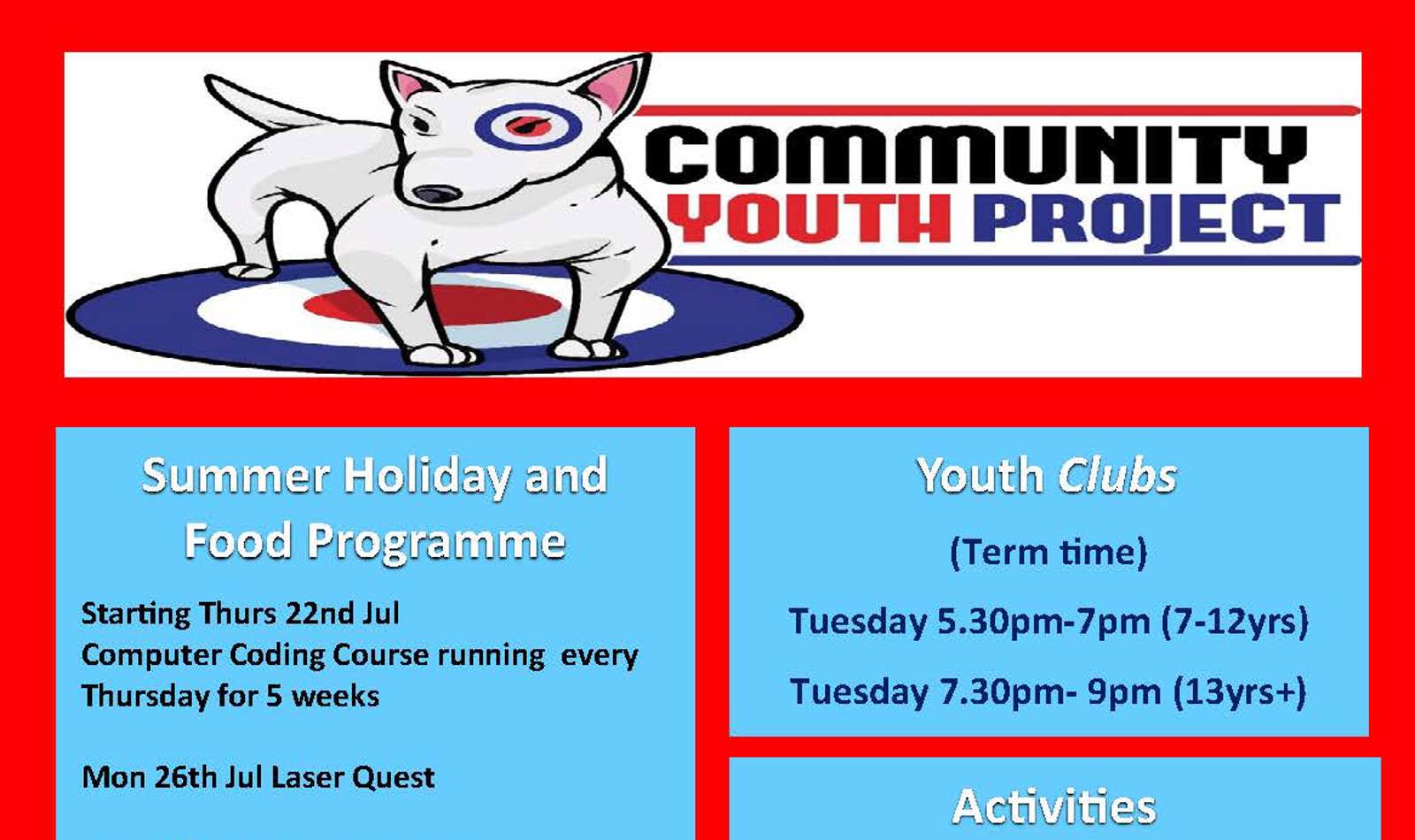 Community Youth Project (CYP) Summer 2021 Flyer