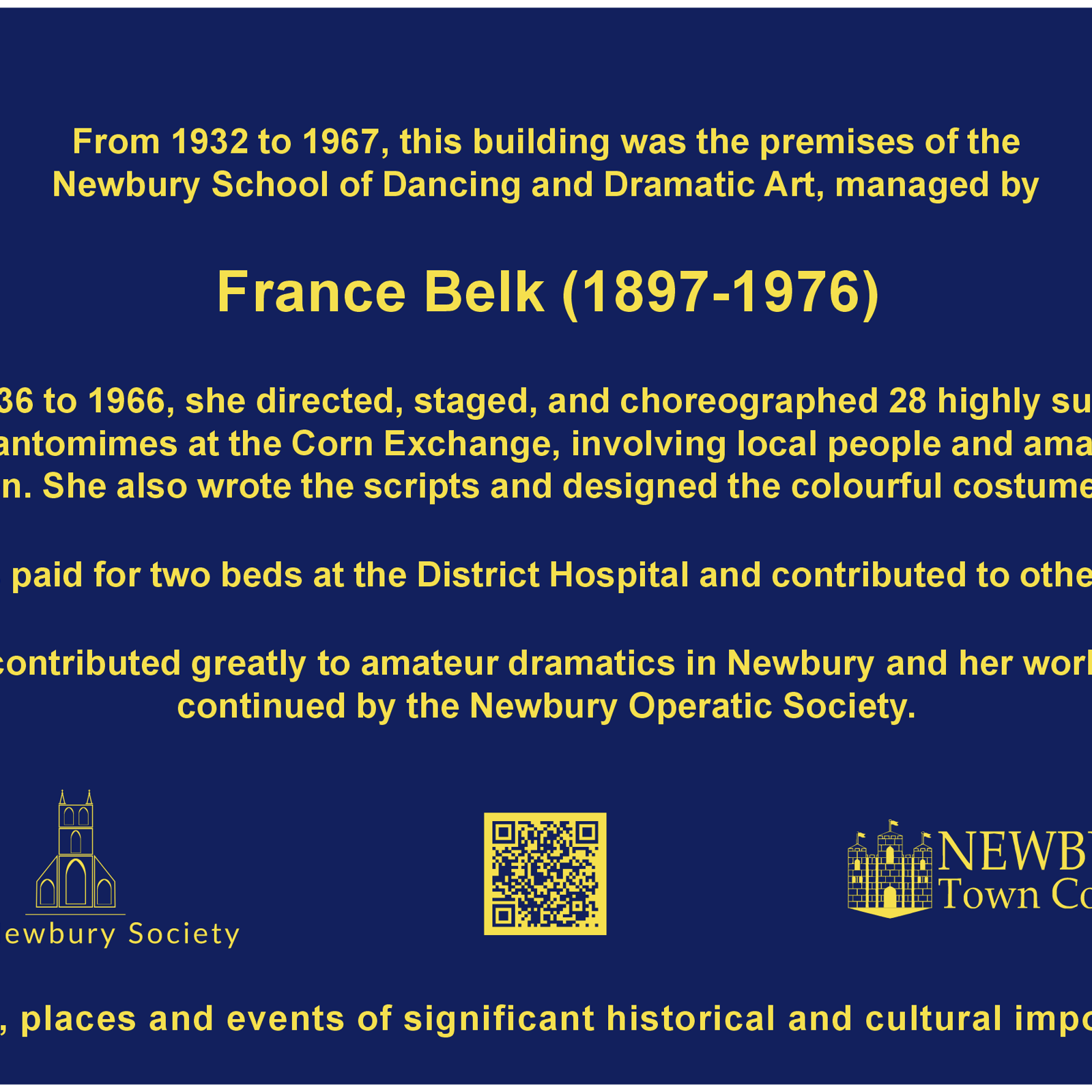 France Belk Plaque