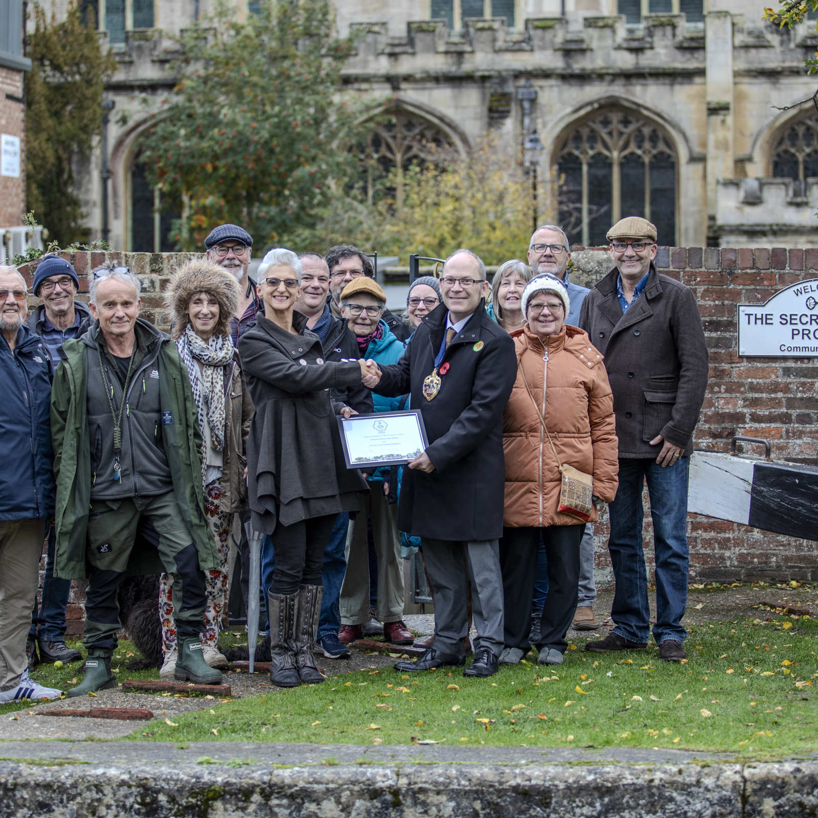 Mayor Presenting Award To Sukey Russell Hayward And The Secret Garden Project